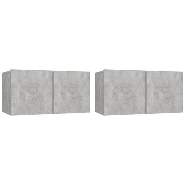 Syfax™ Mobili Porta Tv Pensili 2Pz Grigio Cemento 60X30X30 Cm-image