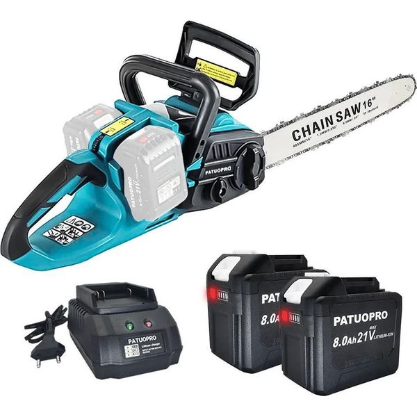 Motosega, Motore Senza Spazzole, Design Facile Da Usare, Batteria 2PCS 8.0Ah, Eu-image