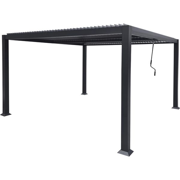 Milanihome.It - Pergola Bioclimatica 3 X 4 Di Design Per Esterno Giardino Cm 400 L X 300 P X 230 Hdi Coloregrigio Scuro-image