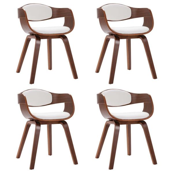 Syfax™ Sedie Da Pranzo 4 Pz In Legno Piegato E Pelle Finta-image
