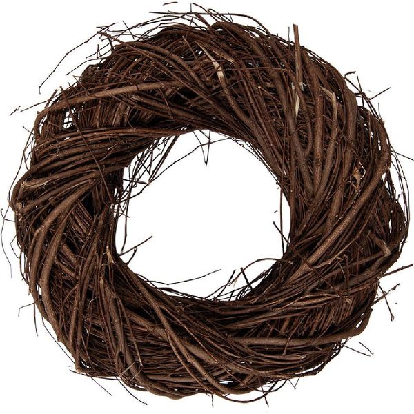 Clayre & Eef Ghirlanda Decorativa In Rattan Marrone Ø 25X7 Cm Rustica Per Porta Parete Tavolo Decorazione-image