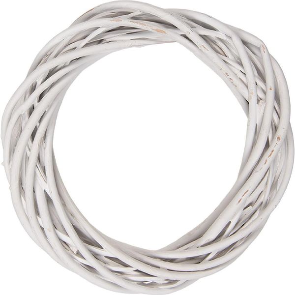 Cornice Decorativa In Rattan Clayre & Eef Bianco Ø 20X4 Cm-image