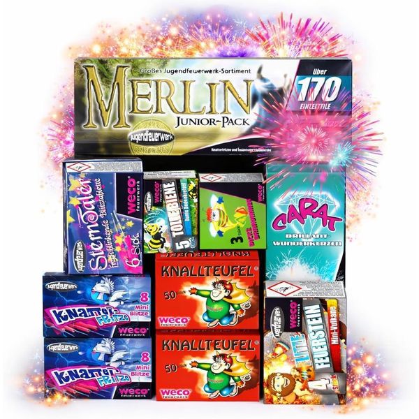 Set Di Capodanno 2026 - Inclusi Scintille, Petardi E Articoli Per Feste - Set Con 170 Pezzi (Merlin)-image