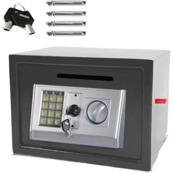 Cassaforte Ignifuga Da 8,5 Litri - Cassaforte Elettronica Di Sicurezza Fioren - Cassaforte Per Contanti E Oggetti Di Valore - Cassaforte A Prova Di Furto Per Ufficio E Casa-image