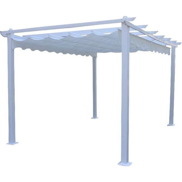 Milani Home - Gazebo Reatrattile Cm 396 L X 396 P X 230 Hdi Colorebianco-image