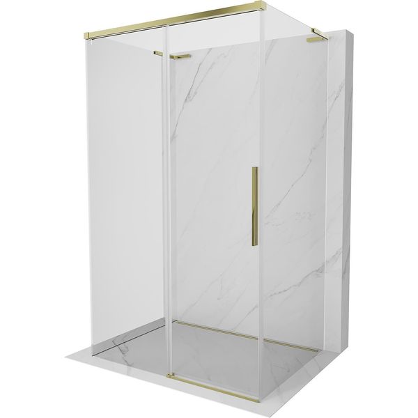 Mexen Rox-3S L Cabina Doccia A 3 Lati Scorrevole 160 X 120 Cm, Trasparente, Dorata - 8C2L-160-120-50-00-3S-image