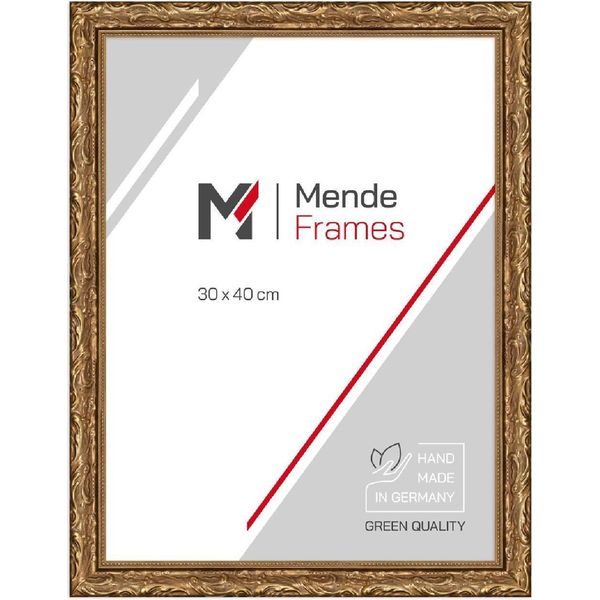 Cornice Per Foto In Stile Barocco H530, In Legno Dorato 15X20 Cm Con Vetro Normale-image