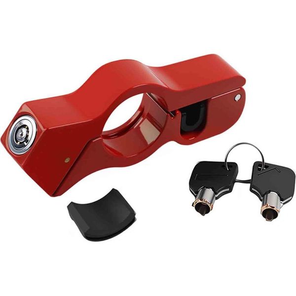 Inf Blocco Manubrio Moto Universale Antifurto - Leva Freno E Acceleratore Rosso-image