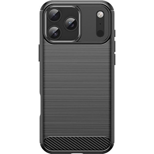 Inf Custodia Nera In Tpu Per Iphone 17 Pro - Fibra Di Carbonio, Supporto & Magnetica-image