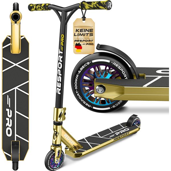 Re:Sport® Stunt Scooter Revo Pro Per Bambini E Adulti Con Cavalletto | Monopattino Acrobatico Professionale Con Ruote Inpoliuretanoda 110 Mm E Barra A Y | Monopattino Acrobatico Con Cuscinetti A Sfera Abec 9 | Monopattino A Pedali Per Trucchi-image
