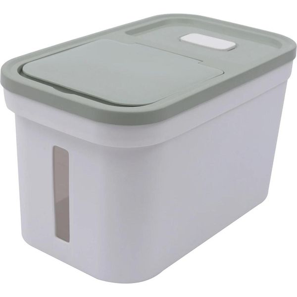 Distributore Di Riso - Contenitore Per Cereali - Capacità 10 Kg - Coperchio Ermetico - Caraffa Dosatrice - Per Alimenti Per Cani E Gatti - Verde-image