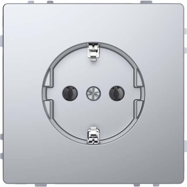Merten MEG2301-6036 Presa Di Corrente Con Contatto Di Terra, Terminali A Innesto, Acciaio Inox, System Design-image