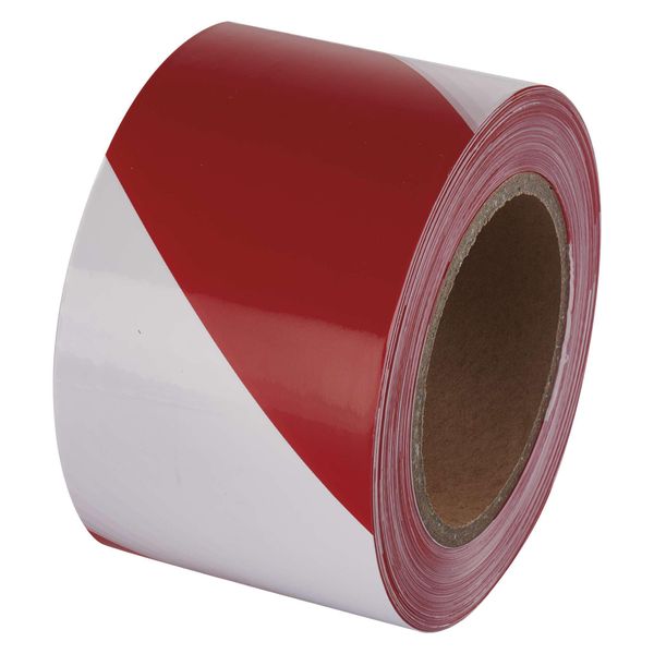 Nastro Barriera 75 Mm, 250 M, Rotolo Bianco/Rosso, Scatola Di Carta Per Lo Srotolamento-image