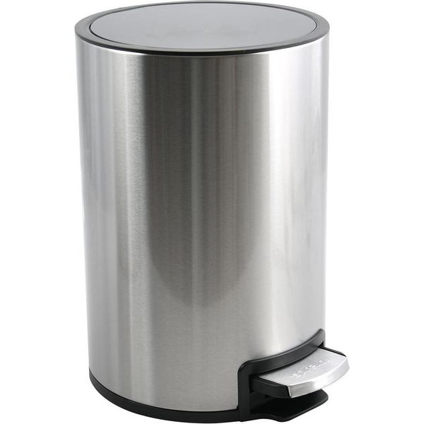 Spirella Cestino Per Cosmetici Da 5 Litri In Acciaio Inox Con Chiusura Soft-Close E Cestino Interno "Riku"" Cestino Per Bagno Cestino Soft-Close Argento"-image