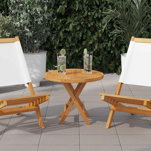 Maison Exclusive - Piano Tavolo In Legno Massello Di Teak Rotondo 2,5 Cm 50 Cm-image