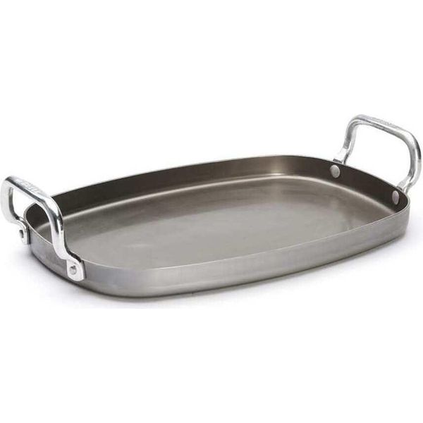 De Buyer Piastra Per Grigliare Mineral B Steel Grey 38 X 26 Cm - Senza Rivestimento Antiaderente-image