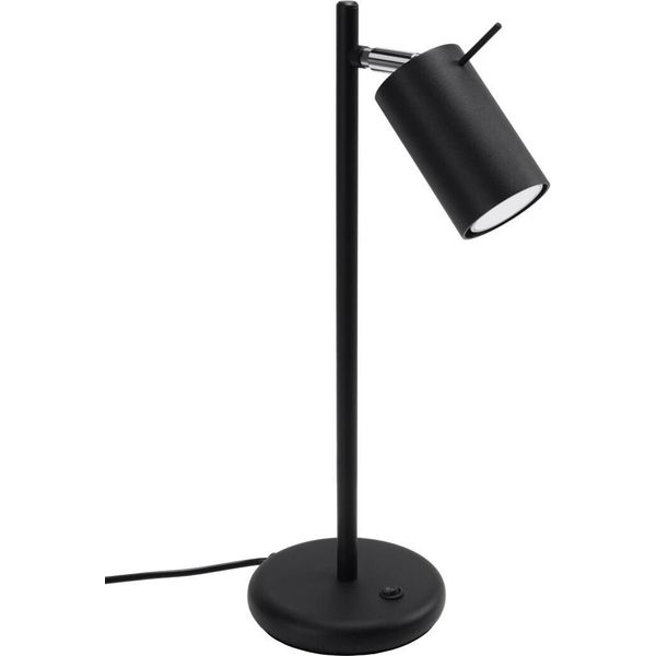 Lampada Da Tavolo Ring Nero 1Xgu10 10W Acciaio 43X19.5X14.5Cm Sollux Lighting-image