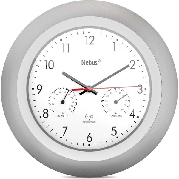 Mebus 19450 Orologio Da Parete Radiocontrollato Con Termoigrometro-image