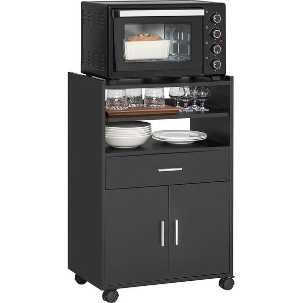 Sobuy FSB09-SCH Armadio Da Cucina Carrello Da Cucina Armadio Rotante Armadio Per Microonde Carrello Per Servire-image