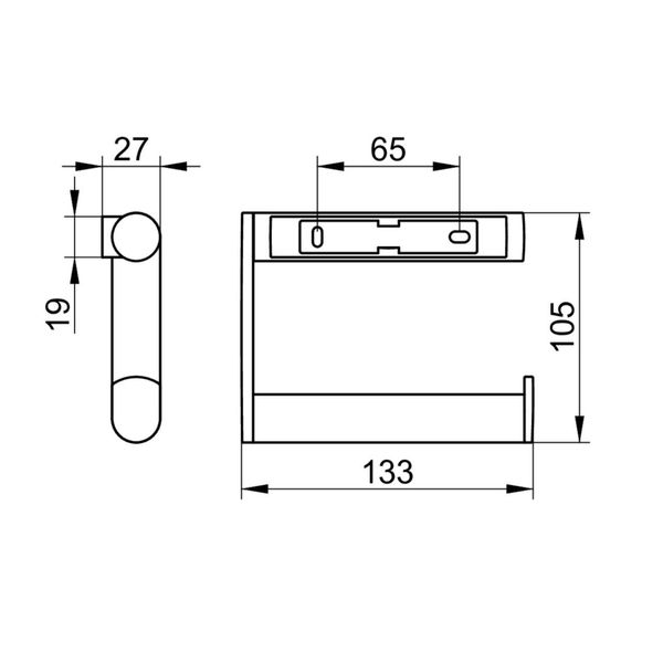 Keuco Toilettenpapierhalter Plan 14962, Offene Form, Links, Schwarz-Matt, 14962370001 14962370001-image