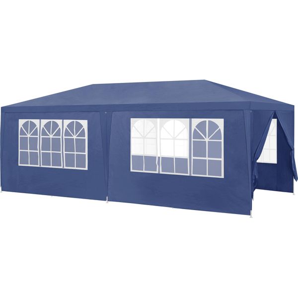 [Padiglione 600X300X255Cm Tenda Da Giardino Tenda Per Feste Padiglione Da Giardino Tenda Per Birra Tendone Blu Scuro-image