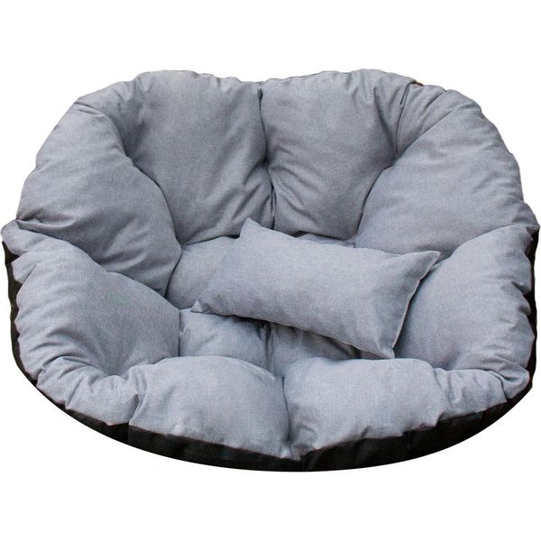 Cuscino Per Sedia Sospesa, Cuscino Per Altalena In Polyrattan / Rattan, Cuscino Per Cesto Sospeso Rotondo, Cuscino Per Schienale - 100 Cm - Grigio Chiaro-image