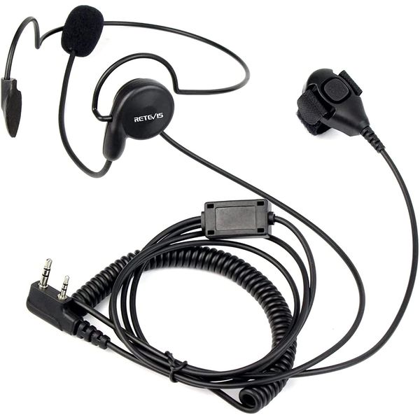 Retevis Walkie Talkie Con Microfono Ptt A 2 Pin Retevis Walkie Talkie Compatibile Con I Trasmettitori Retevis RT24 RT27 RT22 RT21 RT81 Bf Kenwood TK-3401D (1 Pz.)-image