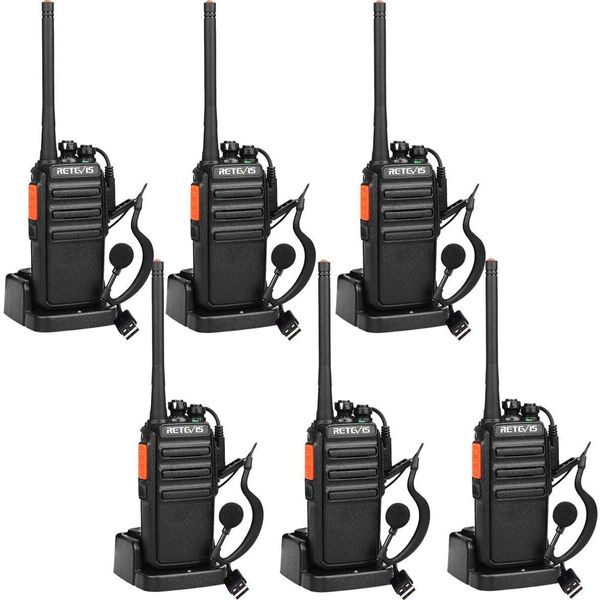 Radio Retevis RT24 Plus, PMR446 Royalty Free, Ctcss&Dcs Con Custodia Di Ricarica E Auricolare Usb, Radio Ricetrasmittente 6Pcs Per Scuole, Ristoranti, Campi, Sicurezza-image