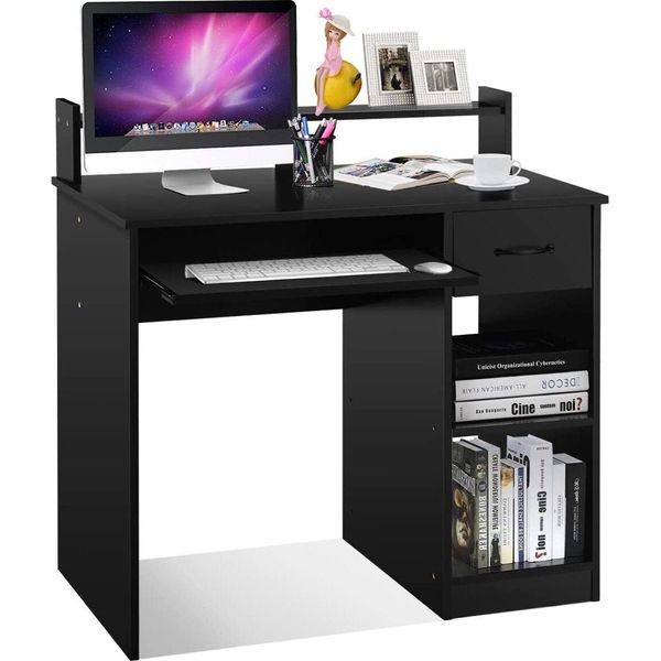 Costway Scrivania Per Computer Con Ripiano, Scrivania Per Pc Scrivania Per Ufficio Scrivania Da Lavoro 90X48X91,5 Cm-image
