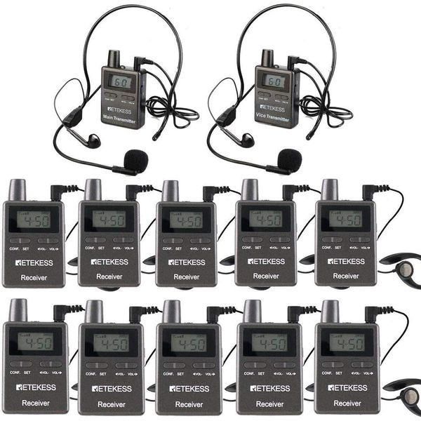 Retekess TT105 Sistema Di Guida Turistica Wireless, Sistema Audio Wireless A 50 Canali, Sistema Di Guida A 2,4 Ghz Per L'interpretariato Di Fabbriche, Turismo, Università, Chiese-image