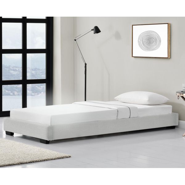 Letto In Ecopelle Letto Imbottito In Ecopelle Struttura Letto Con Rete A Doghe 90X200 Cm Letto Con Rete A Doghe Letto Singolo Letto Giovanile In Ecopelle Bianco Corium-image