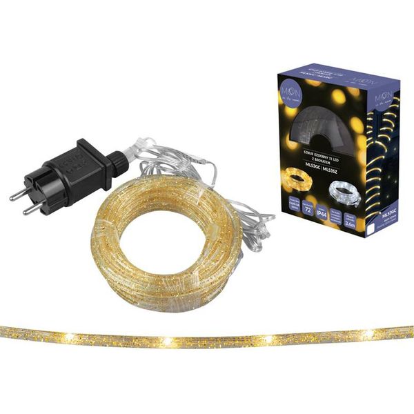 Illuminazione Natalizia Luci Di Stringa Moon In The Room 72 Led Stringa Con Glitter Oro Lampade Bianco Caldo-image