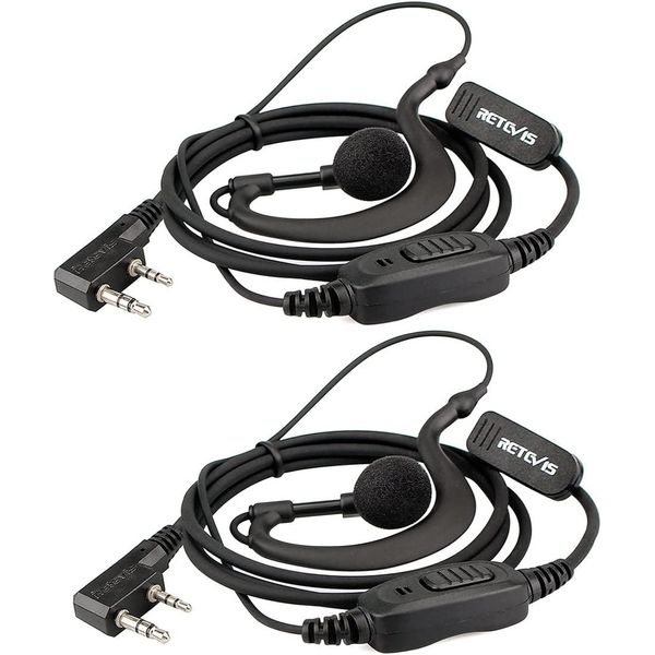 Retevis RE3120 Cuffie Walkie Talkie A 2 Poli Di Tipo C Compatibili Con Le Cuffie Walkie Talkie RT24 RT24V RT27 RT622 RT28 RT617 RT618 RT619 RT667 RT46 Baofeng BF-88E BF-888S BF-888S Tyhbell (Pc)-image