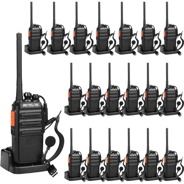 Radio Retevis RT24, Radio Portatile Vox Squelch A 16 Canali Ricaricabile Con Auricolare Base Di Ricarica Usb, Per Scuole, Alberghi, Cantieri-image