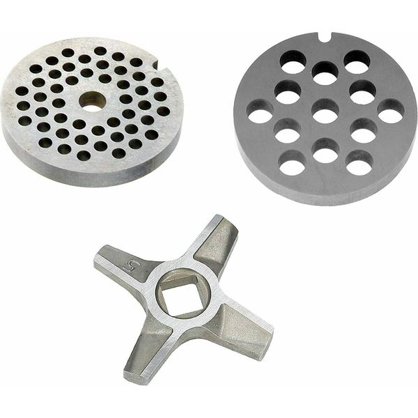 Set Di Dischi Perforati Per Tritacarne Di Ricambio Per Bosch 5 Misure / 4-8 Mm E 1 Lama Per Tritacarne-image