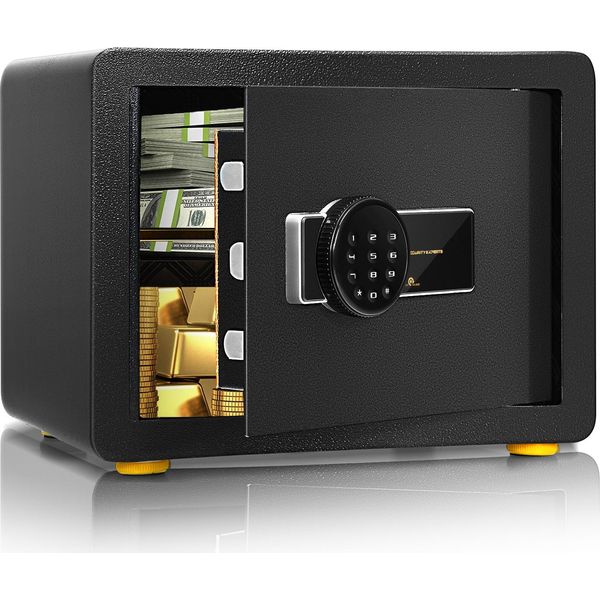 Cassaforte Costway Con Tastiera Digitale, Incl. 2 Chiavi Di Emergenza, Con Ripiano Estraibile E Sistema Di Allarme Sensibile, Per La Protezione Di Denaro, Gioielli, Armi E Documenti-image