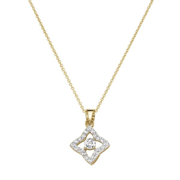 Kette Mit AnhäNger Luigi Merano "AnhäNger BlüTenföRmig, Mit Zirkonia, Gold 375", Gold (Goldfarbig, Silberfarbig, Bicolor), Halsketten, Damen, 45Cm, Gelbgold 375-image