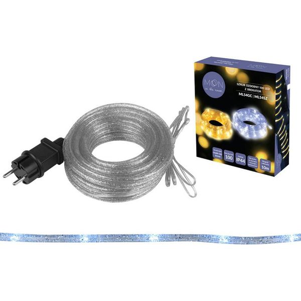 Illuminazione Natalizia Illuminazione Stringa Di Luci Moon In The Room 100 Led Stringa Con Glitter Argento Lampade Bianco Freddo-image