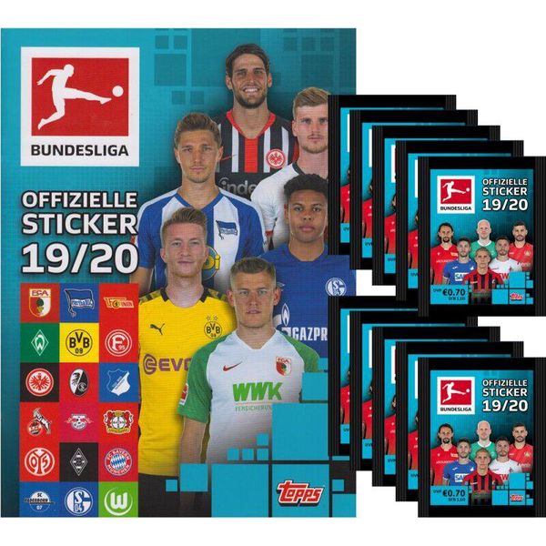 Figurine Topps Bundesliga Da Collezione 2019/20 - 1 Album + 10 Bustine-image