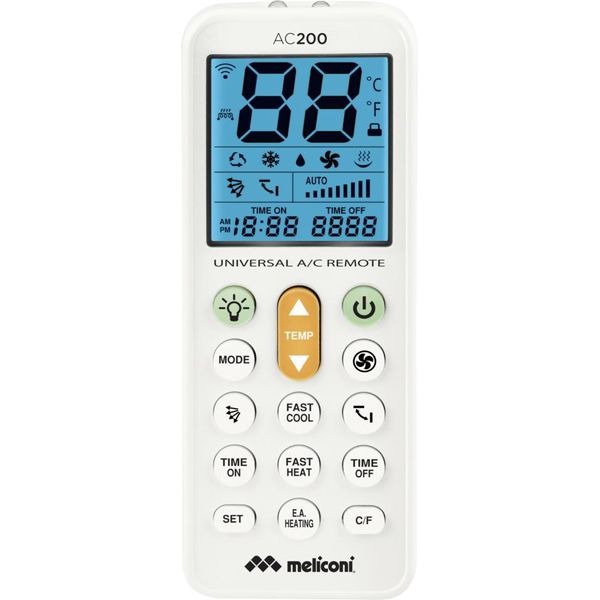 Meliconi AC200 Telecomando Universale Per Condizionatore Bianco Con Pulsanti-image