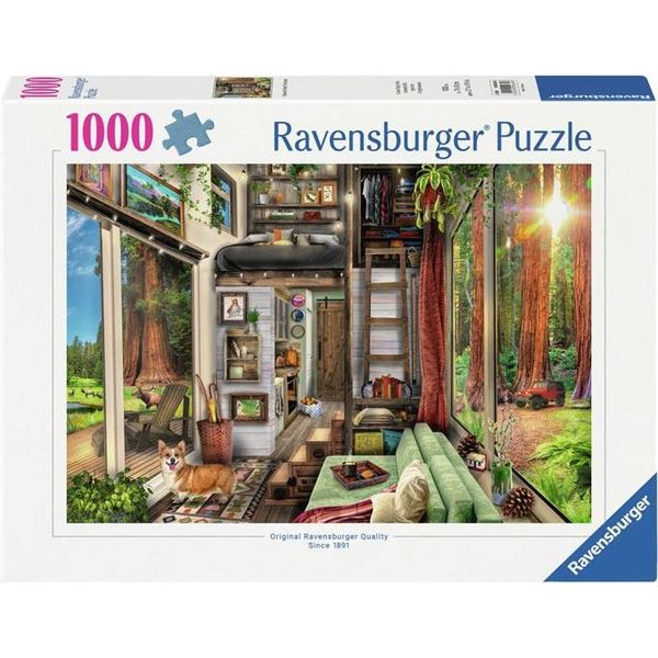 Puzzle Ravensburger Casa Piccola Nella Foresta Di Redwood, 1000 Pezzi.-image