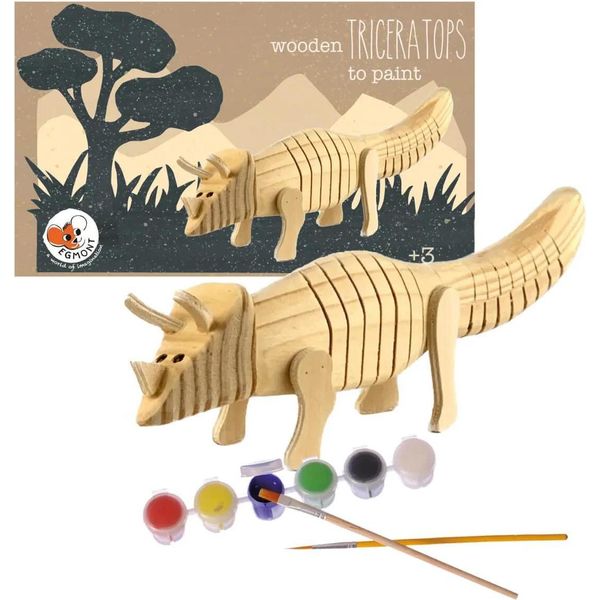 Set Di Artigianato In Legno Triceratops - Set Di Artigianato Sui Dinosauri Per Bambini-image