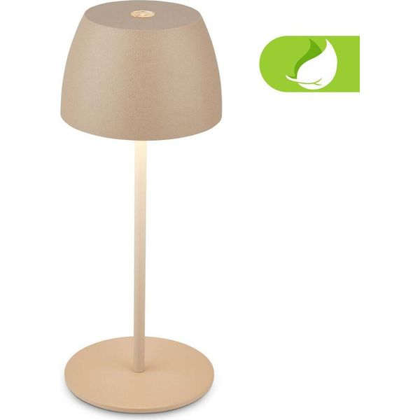 Briloner Serina Mini Led Lampada Da Tavolo A Batteria IP44, Dimmerabile, Touch, Beige-image