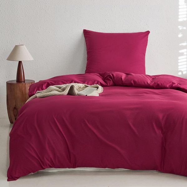 Mr&Hm Set Di Biancheria Da Letto In Microfibra 135X200 Cm 80X80 Cm Rosso-image