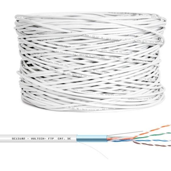 Vultech Cavo Di Rete Ethernet Cat5E Ftp 305M Gigabit Bianco-image