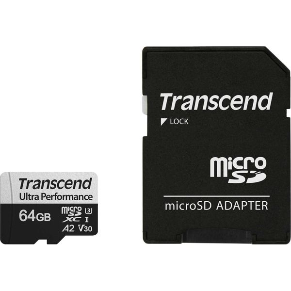 Transcend 340S - Scheda Di Memoria Flash - 64 Gb - A2 / Classe Video V30 / UHS-I U3 / Classe10 - Microsdxc-image