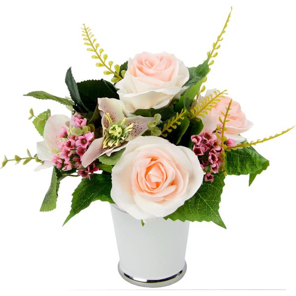 Kunstpflanze I.Ge.A., Rosa (Hellrosa), B:22Cm H:26Cm T:22Cm, Kunststoff, Kunstpflanzen, Kunstpflanze-image