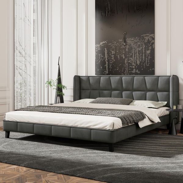 Letto Imbottito Flieks 180X200Cm Matrimoniale Con Rete A Doghe E Testiera, Letto In Legno Letto Giovanile In Velluto, Letto Funzionale Letto Matrimoniale, Grigio-image