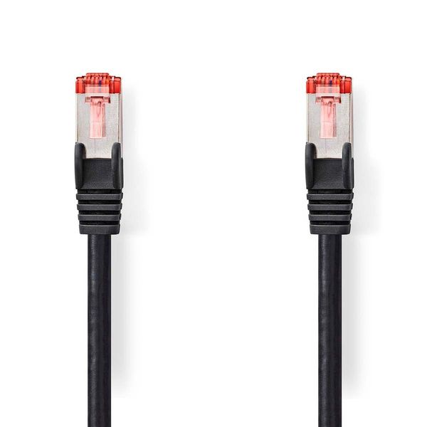Cavo Di Rete CAT6 | RJ45 Maschio | RJ45 Maschio | S/Ftp | 2,00 M | Rotondo | Lszh | Nero | Etichetta-image
