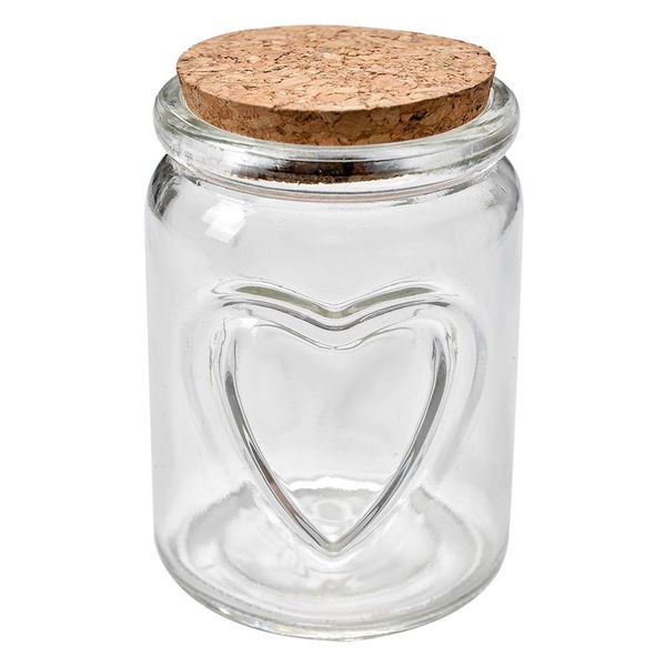 Vasetto Clayre & Eef Ø 7X10 Cm Cuori In Vetro Trasparente-image